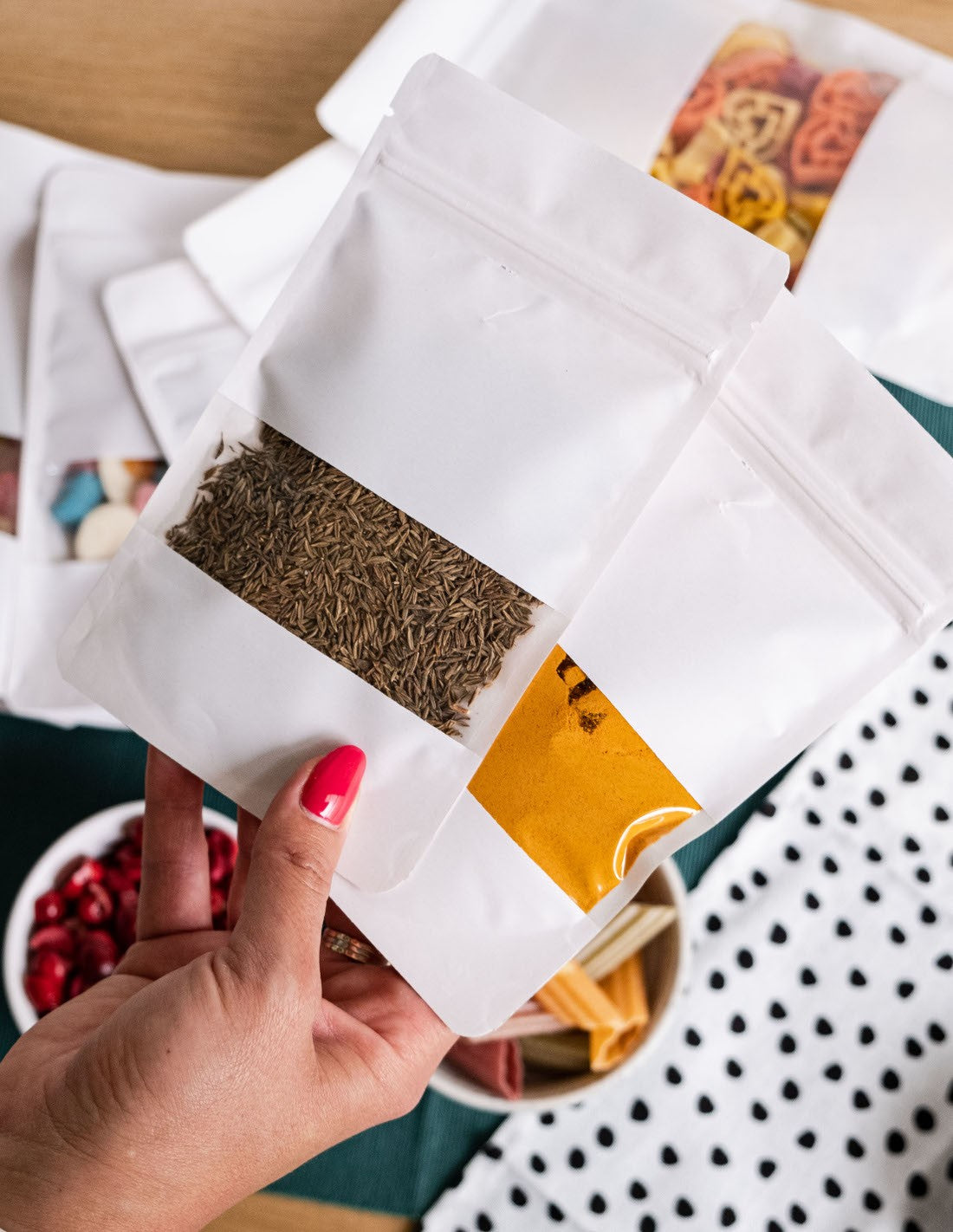 Doypack Biały Papier Kraft z okienkiem