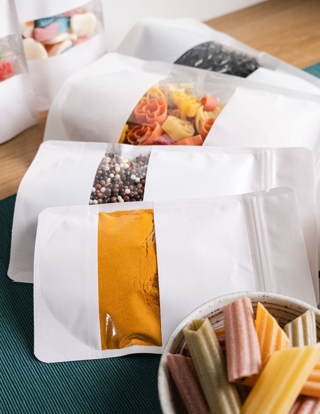 Doypack Biały Papier Kraft z okienkiem