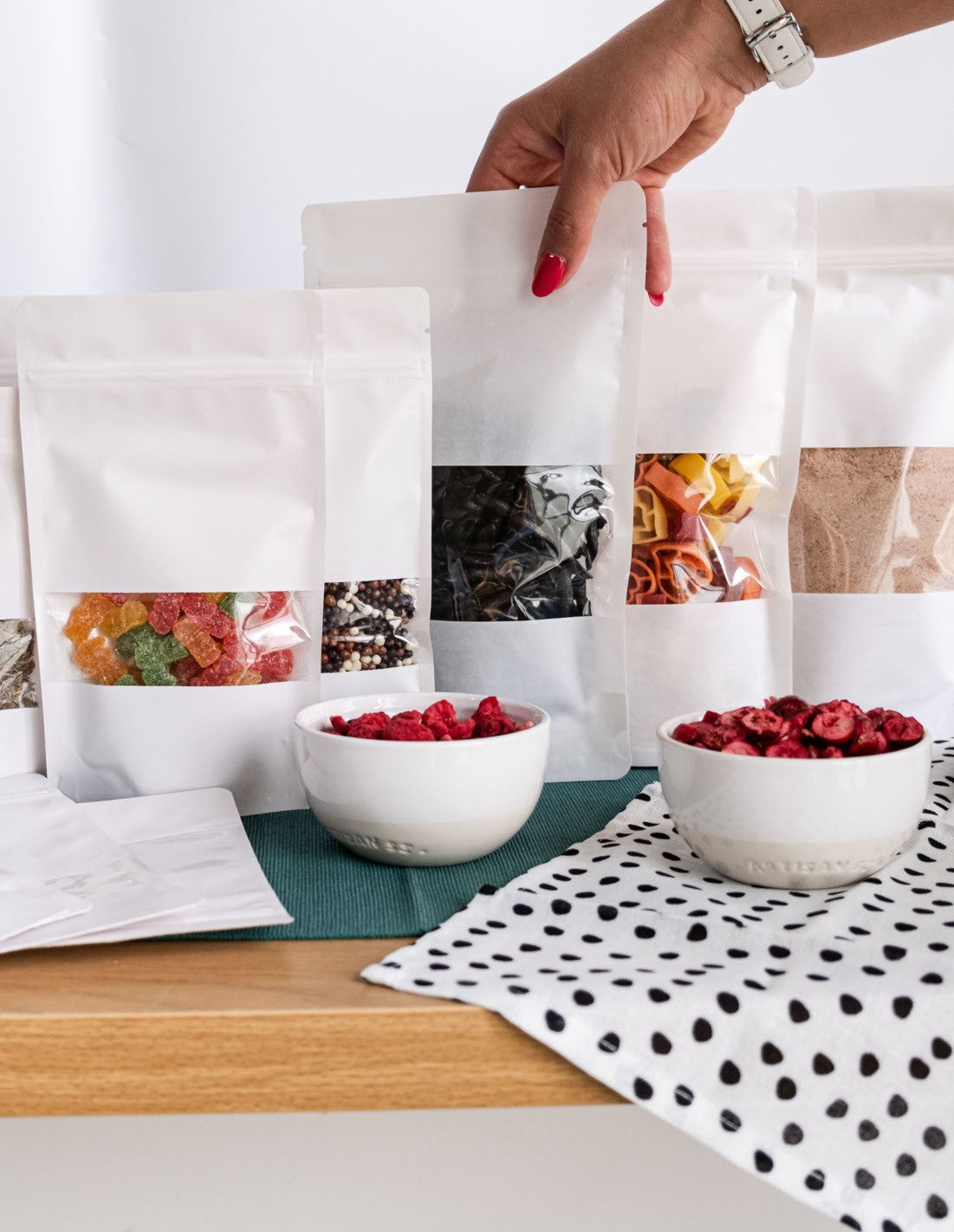 Doypack Biały Papier Kraft z okienkiem