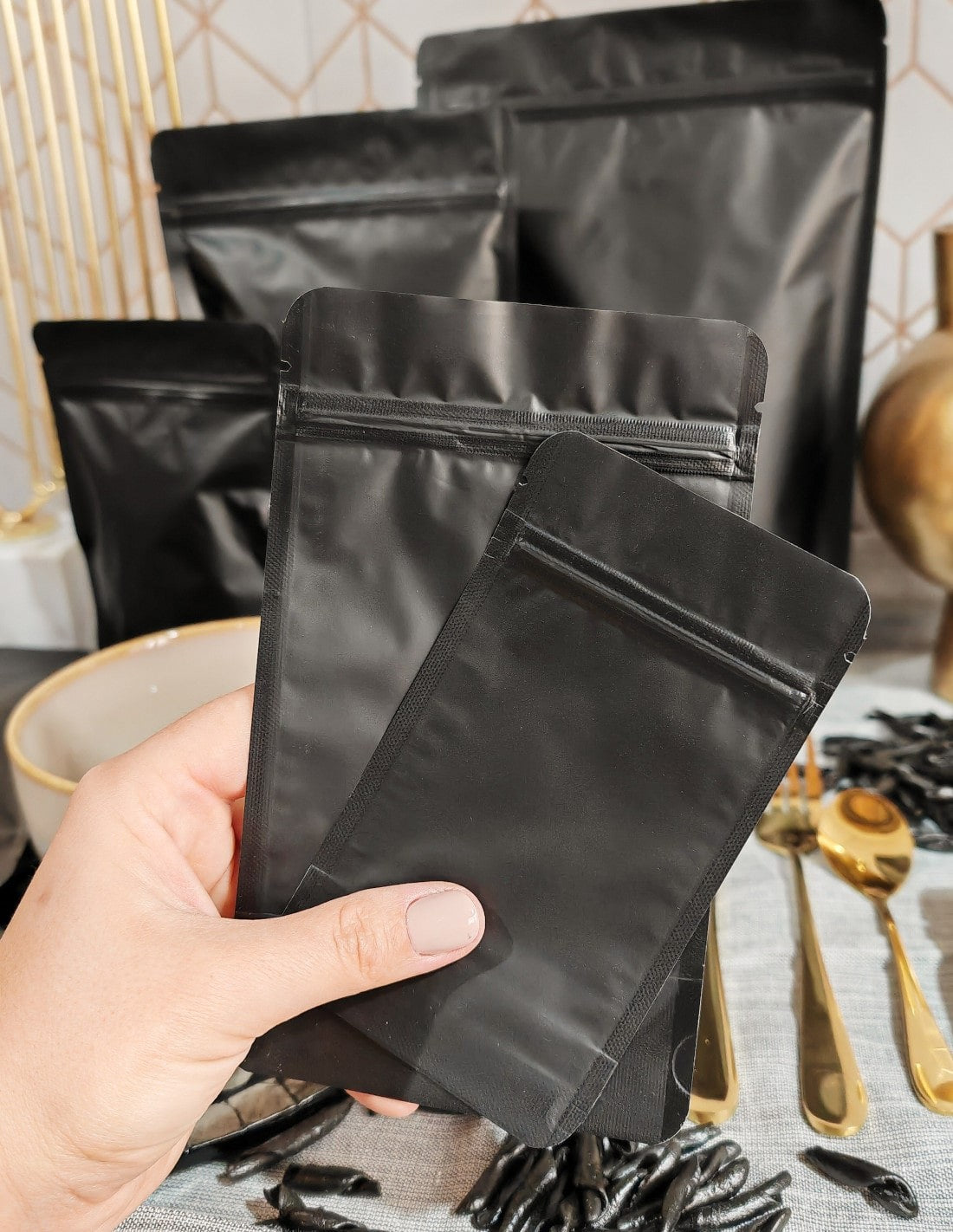 Doypack Czarny Aluminium