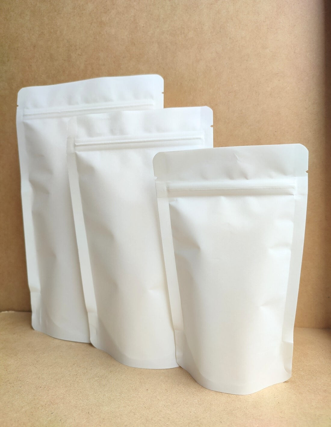 Doypack Biodegradowalny Biały Papier Kraft