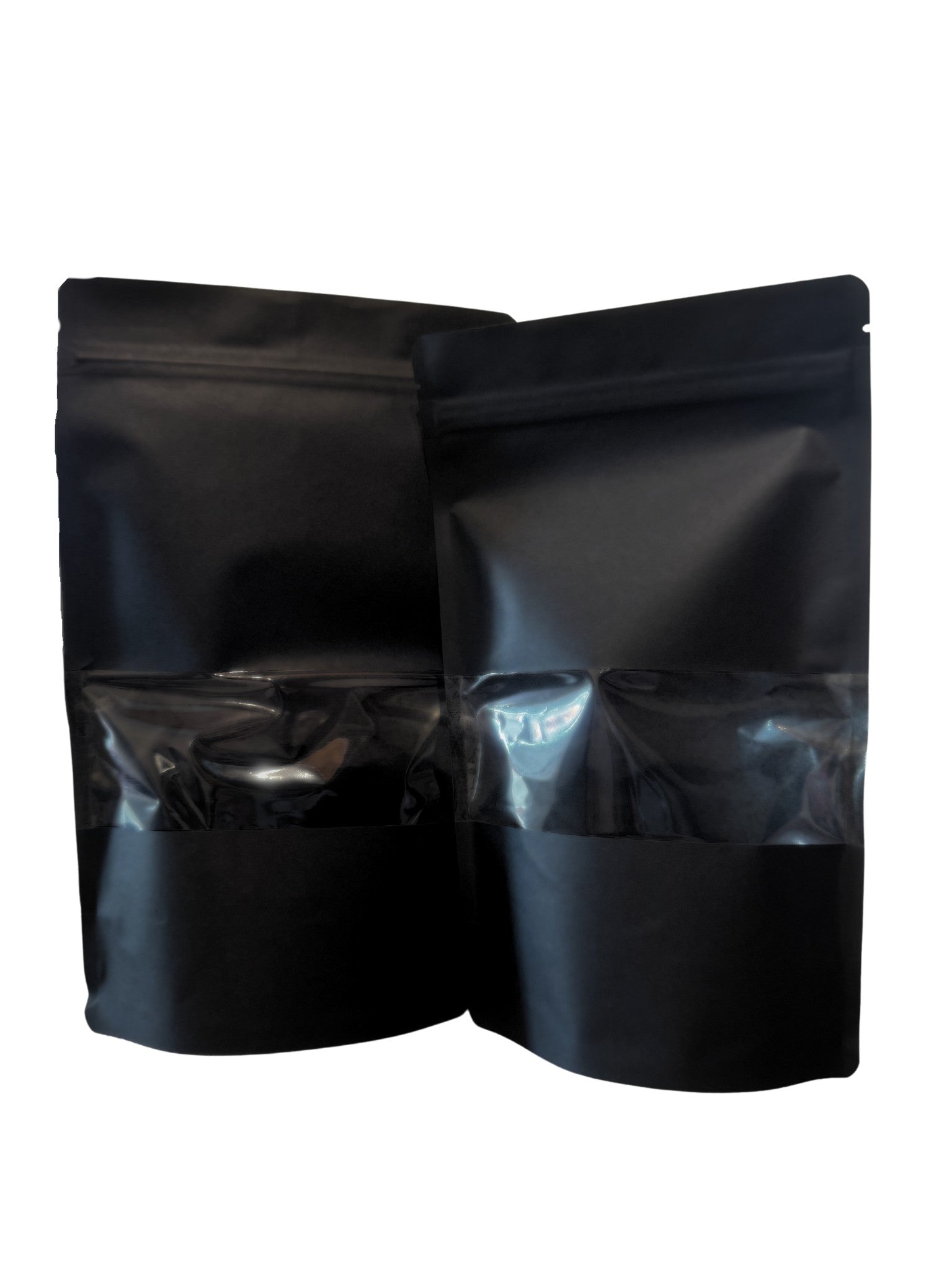 Doypack Czarny Papier Kraft z okienkiem