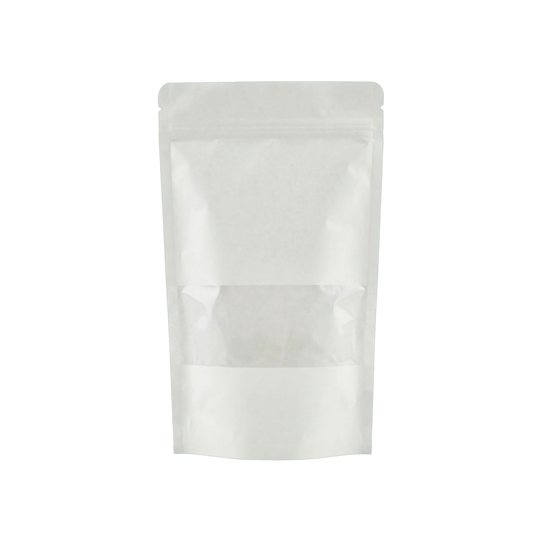 Doypack Biały Papier Kraft z okienkiem
