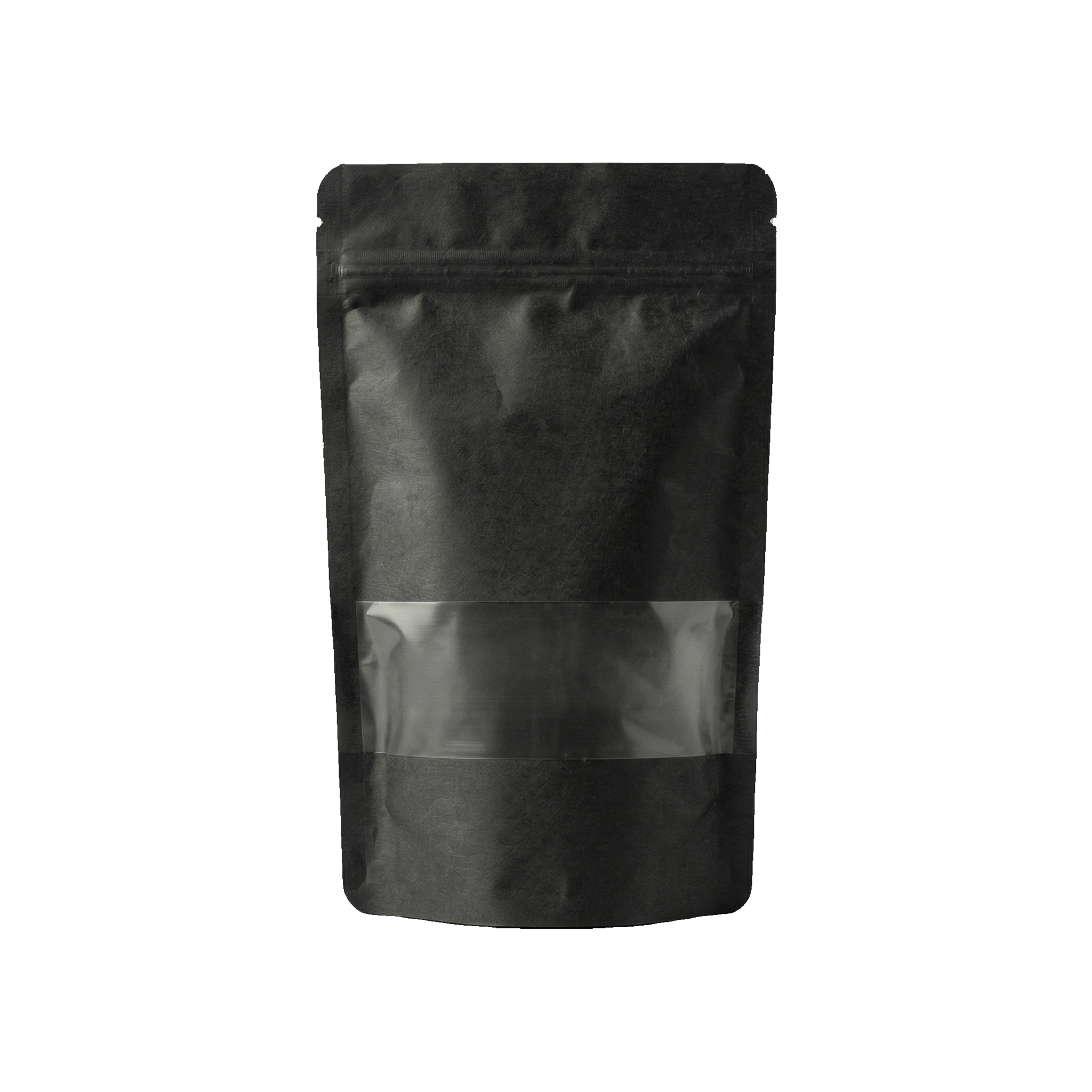 Doypack Czarny Papier Kraft z okienkiem